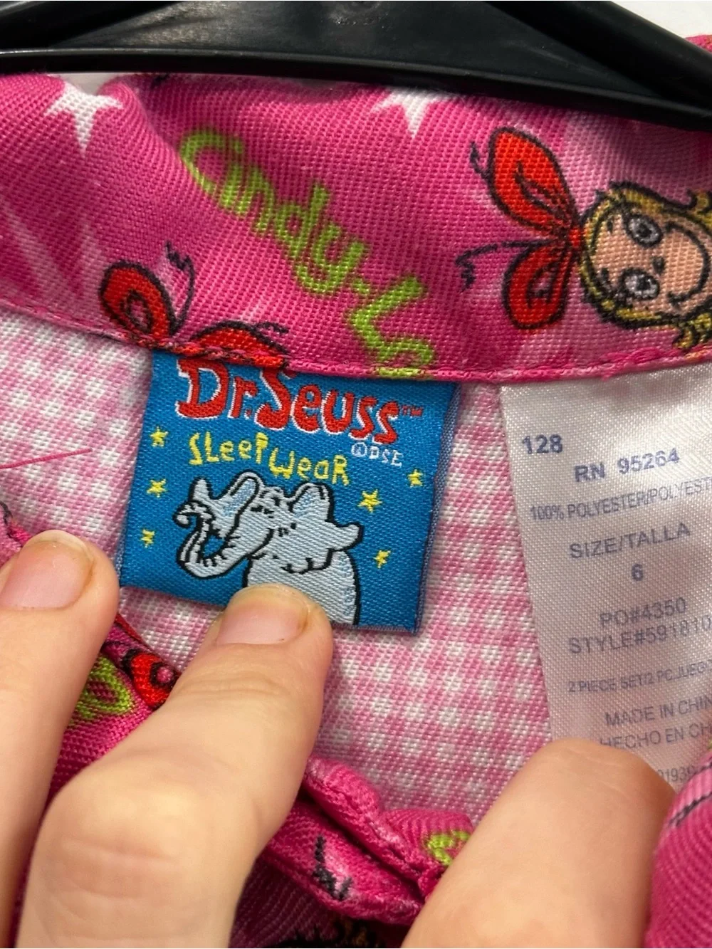 Dr. Seuss Grinch Rare Cindy Lou Who Pink Embroidered Hem Ruffle Sleeves Girls 6